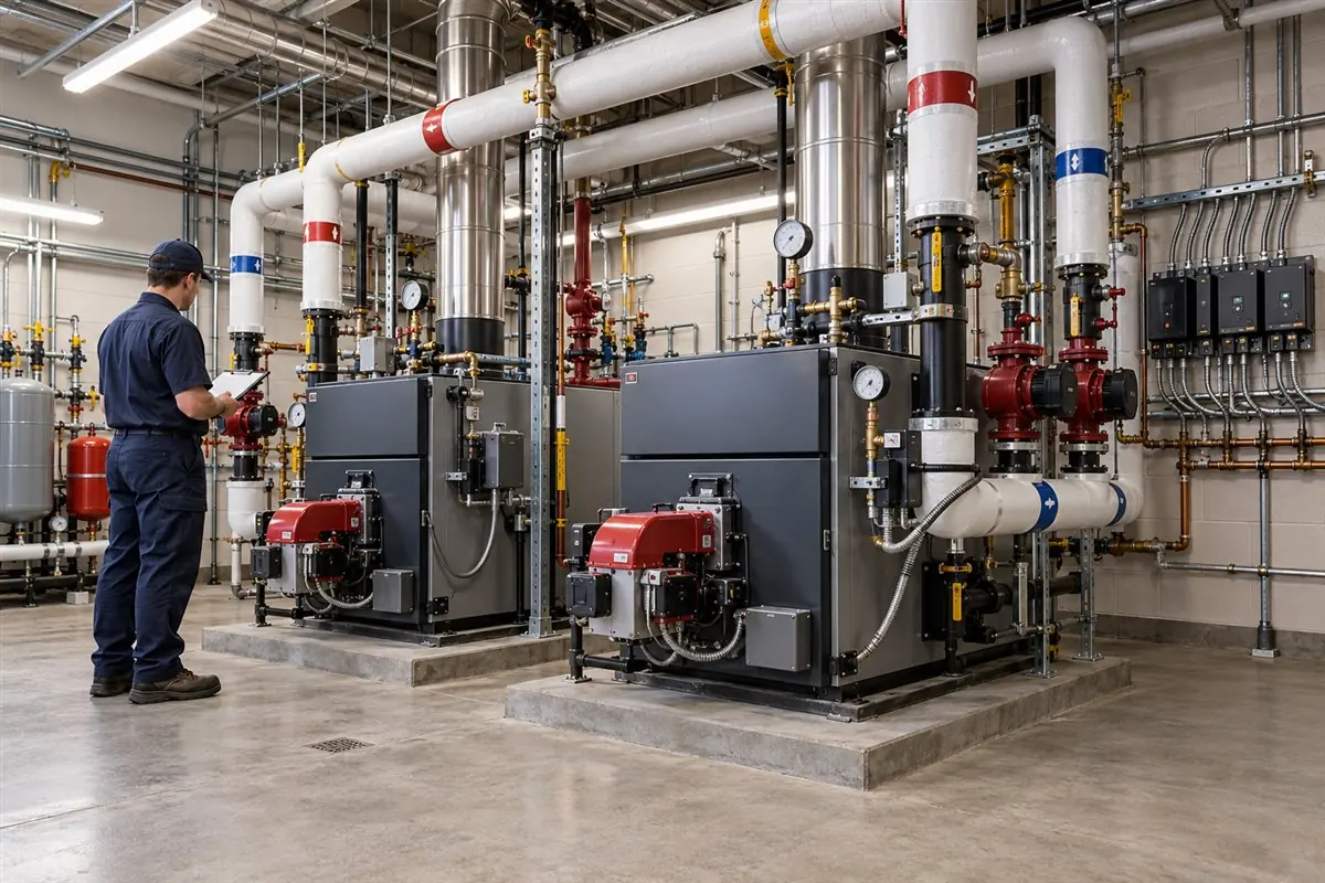 Commercial boiler room in Medford MA
