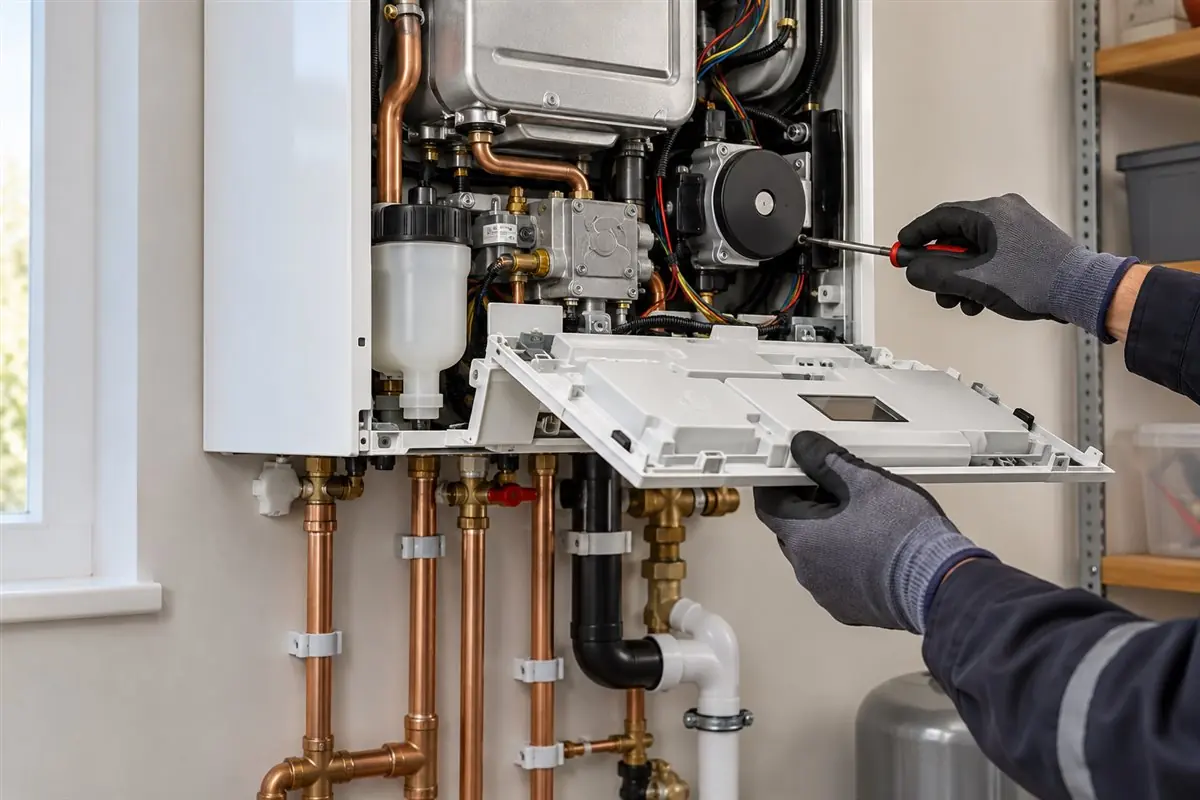 Gas combi boiler inspection in Medford MA