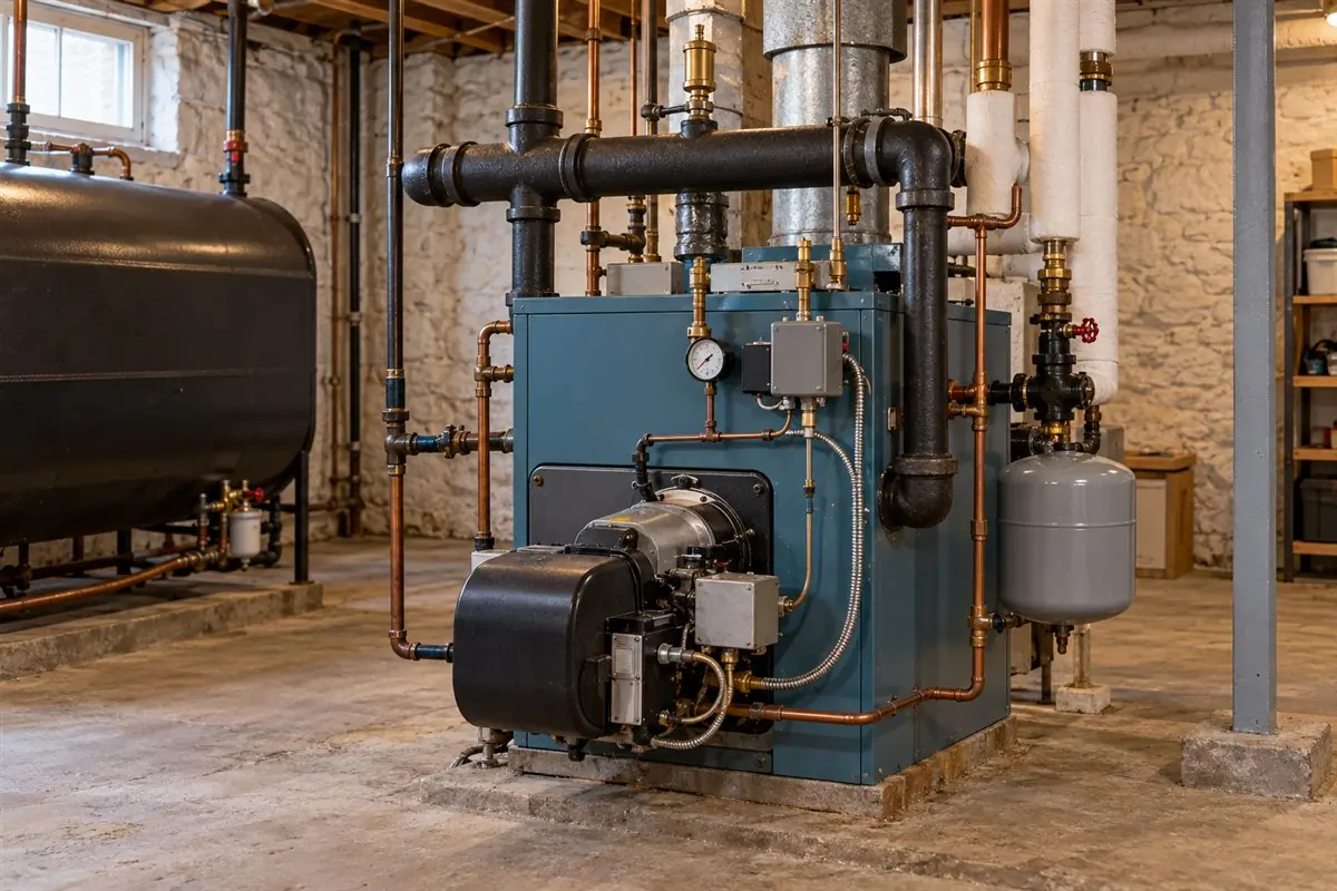 Oil and steam boiler system in Medford MA